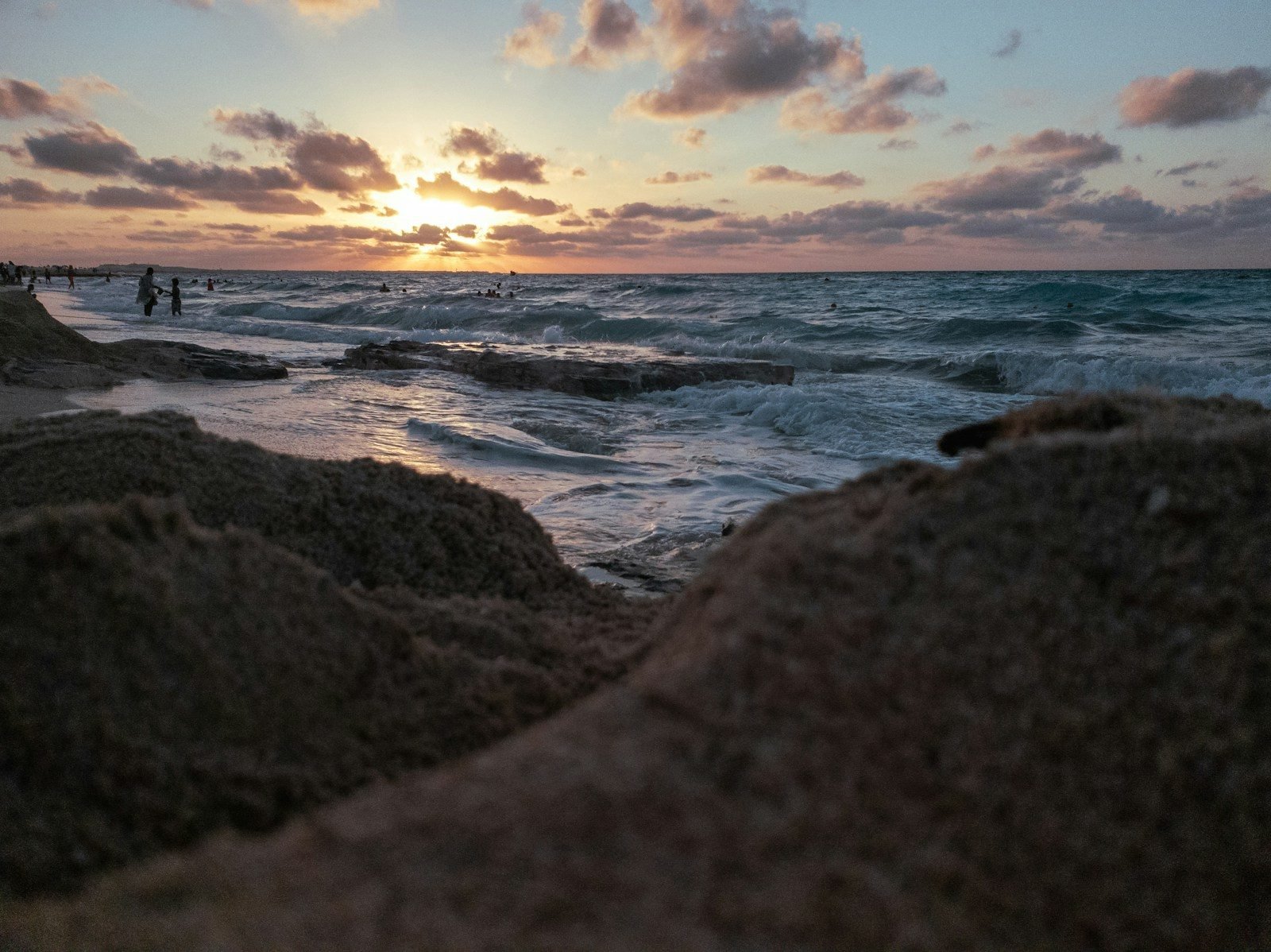 Sunset over the Mediterranean at Sidi Abd el Rahman beach, near El Alamein